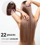 22 Pouces Cousues Cheveux Remy