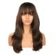 DM2031255-v4 - Perruque Longue Cheveux Synthétique Brunette Foncée Avec Toupet [VENTE FINALE]