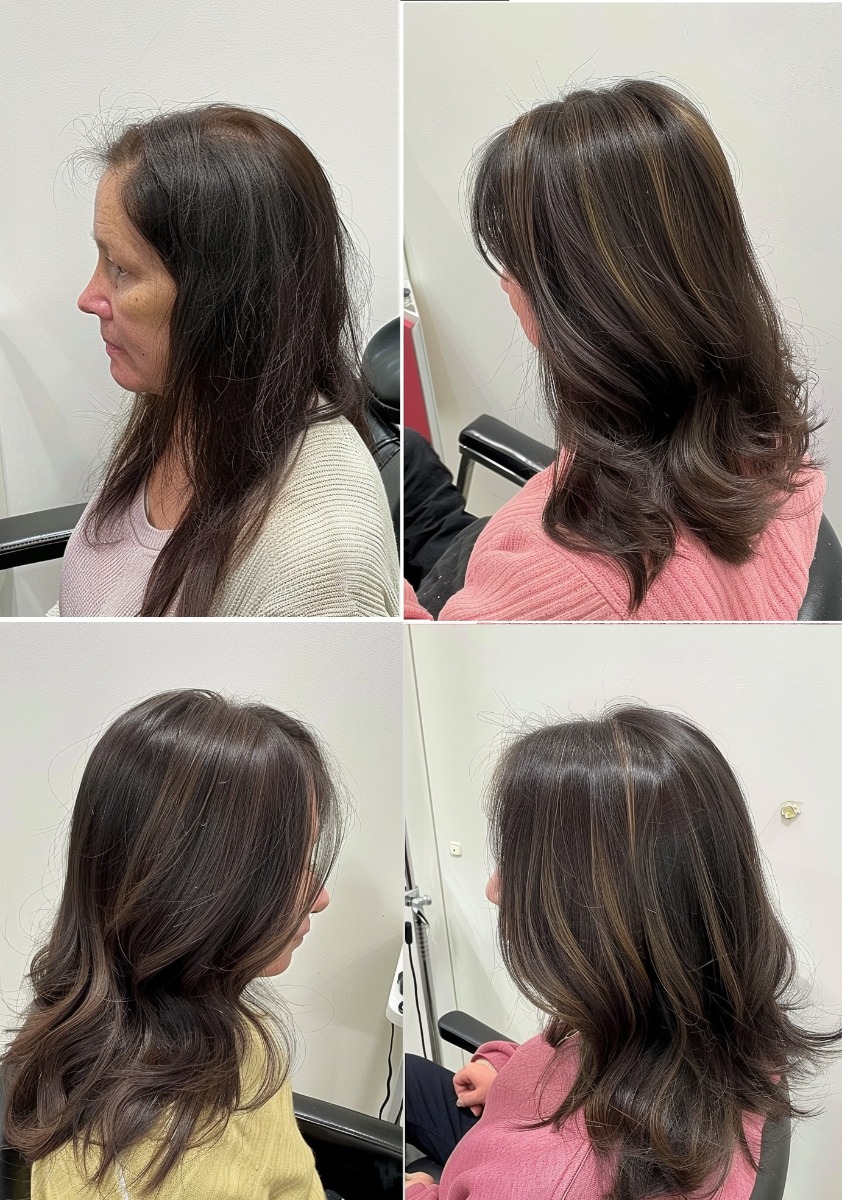 Avant et après extensions cheveux